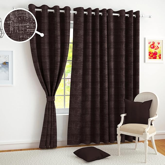 Story@Home Blackout Long Door Curtains 9 Feet Long Set of 1 | Plain Print | 70% Room Darkening Curtain | Thermal Insulated | Curtains for Living Room | (116 x 275 cm, Beige) | Perfect for Home Decor