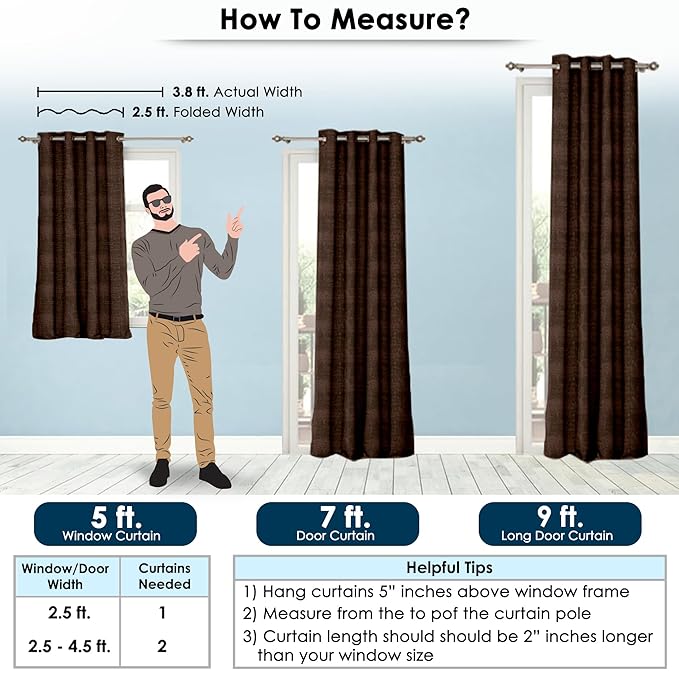 Story@Home Blackout Long Door Curtains 9 Feet Long Set of 1 | Plain Print | 70% Room Darkening Curtain | Thermal Insulated | Curtains for Living Room | (116 x 275 cm, Beige) | Perfect for Home Decor - Image 3